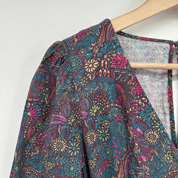 EVEREVE NWT Ember Multicolor Print Puff Sleeve Jumpsuit // XS - Picture 8 of 15